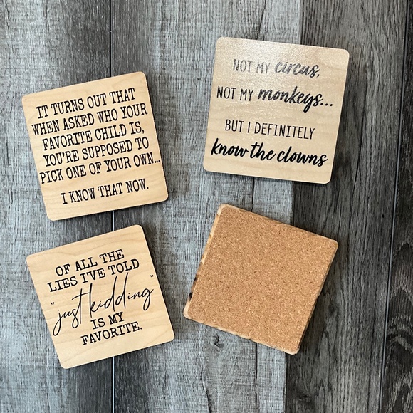 Coasters #2 Sassy Saying Wooden Bar Coaster - Picture 2 of 2